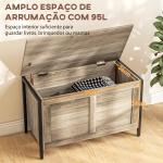 Baú de Armazenamento 95L Baú de Arrumação com Tampa Banco de Armazenamento com Dobradiça de Segurança 80x40x50 cm Cinza Claro