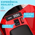 Quadriciclo Elétrico para Crianças com Reboque Bateria 6V de 18 - 36 Meses com Velocidade 2,5 km/h 106x41,5x48,5 cm Vermelho