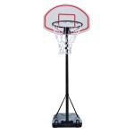 Tabela de basquetebol dobrável e ajustável em altura 150 - 210 cm branco preto e vermelho