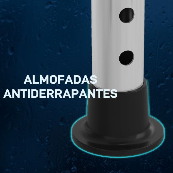 Banco de Duche com Altura Ajustável em 8 Posições com Base de Borracha Antiderrapante 50x36x39,5 - 56,5 cm Preto