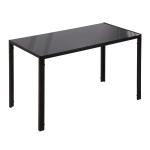 Mesa Sala de Jantar de Cristal Mesa Retangular para 4 - 6 pessoas com Pés de Metal Multifuncional 120x60x75 cm Preto