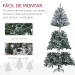 Árvore de Natal Artificial Nevado 210cm com 1021 Ramos e Suporte de Metal Árvore Natalina Nevado para Interior Verde