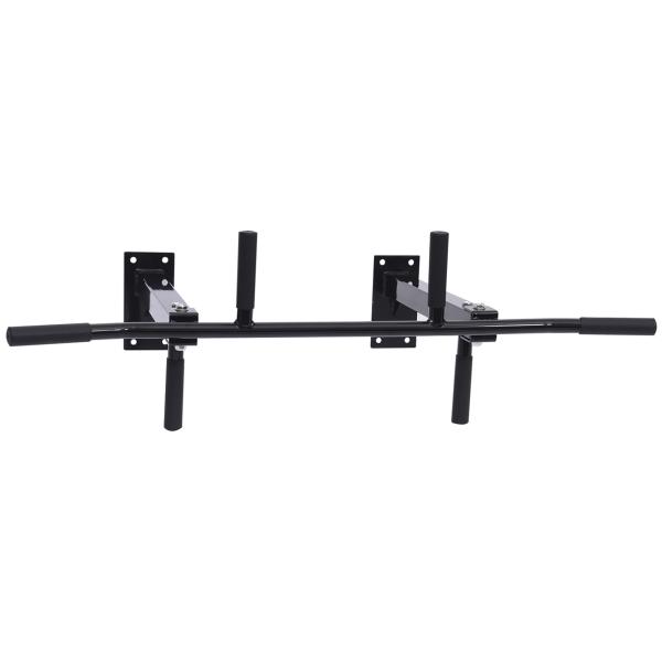 Barra de Elevação de Parede barra Pull - Up de Aço para Treino em Casa Carga Máxima 150 kg 105,5x28x49 cm Preto