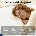 Colchão 190x90 cm Espessura 20 cm Colchão Viscoelástico com Chá Verde Firmeza Média Cama Refrescante com Espuma de Gel