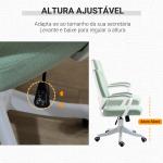 Cadeira de Escritório Ergonómica Giratória e com Altura Ajustável e Suporte Lombar 62x69x92 - 100 cm Verde