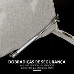 Banco de Pé de Cama de Linho com Dobradiças na Tampa Pés de Madeira e Apoio para os Braços 146,5x49x74,5cm Cinza Claro