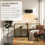 Aquecedor Elétrico de Parede 1000W/2000W 54,5x12x21,5 cm Preto