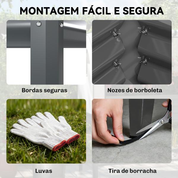 Mesa de Cultivo com Cobertura de Estufa e Prateleira Inferior 120x55x140 cm Cinzento Escuro
