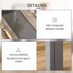 Conjunto de Sala de Jantar 5 Peças com Mesa Retangular de Vidro Temperado e 4 Cadeiras em PU Cinzento