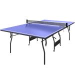 Mesa de Ping Pong Dobrável Profissional com Rodas Inclui 2 Raquetes e 3 Bolas para Interior 274x152,5x76 cm Azul