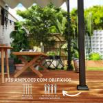 Pérgola de Parede 297x211x220 cm Pérgola de Jardim com Teto Retrátil e Estrutura de Aço Pérgola Creme