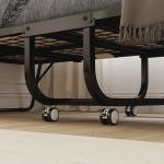 Cama Dobrável 200x75x42,5 cm Cama de Campismo Portátil com Colchão Individual Rodas e Freios Carga Máxima 150 kg para Dormitórios Branco