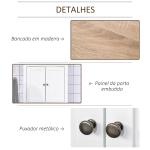 Móvel para Lavatório Pousar com 2 Portas e Prateleira Ajustável Estilo Moderno 60x30x60cm Branco e Madeira