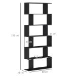 Estante com 6 Prateleiras para Livros em Formato S 80x24x191 cm preto