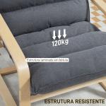 Poltrona de Sala de Estar Moderna com Encosto Alto Apoio para os Braços e Pés de Madeira Estofada em Veludo 67x83x105 cm Cinzento