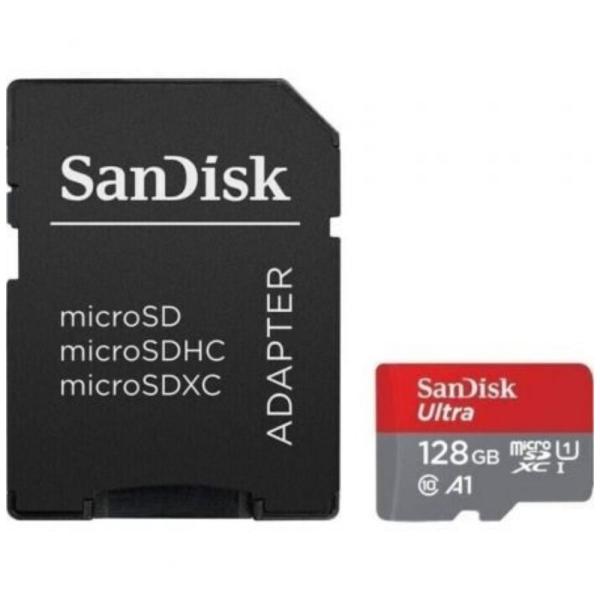 Micro SD SanDisk Ultra 128GB microSD XC com Adaptador Classe 10 140MB/s — Recondicionado
