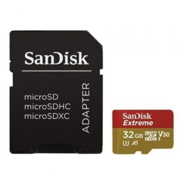 Micro SD SanDisk Extreme 32GB microSD HC UHS - I com Adaptador Classe 10 100MBs — Recondicionado