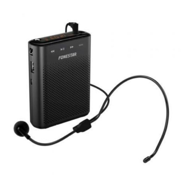 Fonestar ALTA - VOZ - W30 Amplificador Portátil USB/MicroSD/MP3 com Microfone Sem Fios Preto