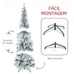 Árvore de Natal Artificial Nevada com 523 Ramos Suporte de Aço Dobrável Decoração para Casa Festas Ø74x180 cm Verde