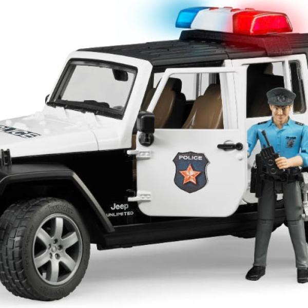 Veículo de Polícia Jeep Wrangler Unlimited Rubicon c/ Figura - BRUDER