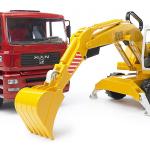 MAN TGA Camião construção c/ escavadora Liebherr