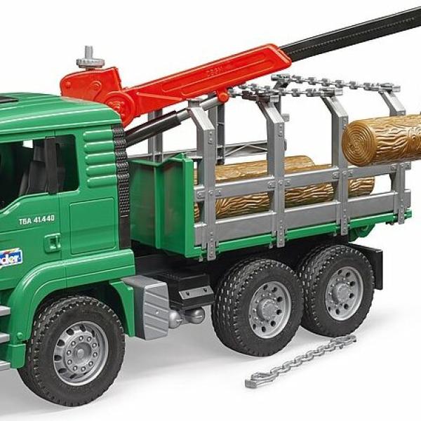 Camião MAN TGA transportador e carregador florestal c/ 3 troncos - BRUDER