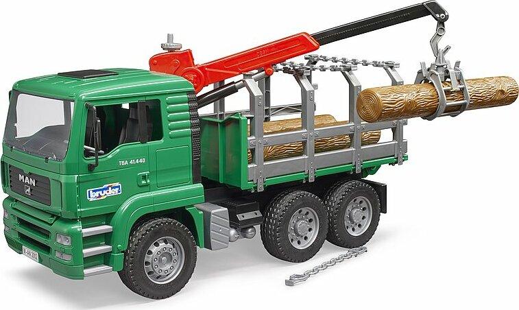 Camião MAN TGA transportador e carregador florestal c/ 3 troncos - BRUDER