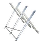 Cavalete para Serrar Dobrável com Altura Ajustável Estrutura Triangular de Metal Suporte para Lenha 83x83x79 cm Prata