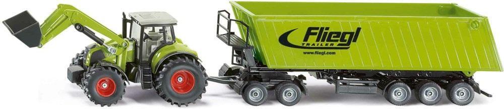 Tractor New Holland com Carregador Frontal e Reboque - SIKU