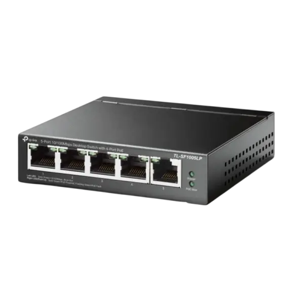 Switch 5 Portas 10/100Mbps UnManaged PoE+ TL - SF1005LP (4x Portas PoE) - TP - LINK — Recondicionado