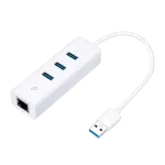 Placa de Rede Externa (RJ45) USB3.0 c/ HUB 3x USB3.0 Fêmea - TP - LINK