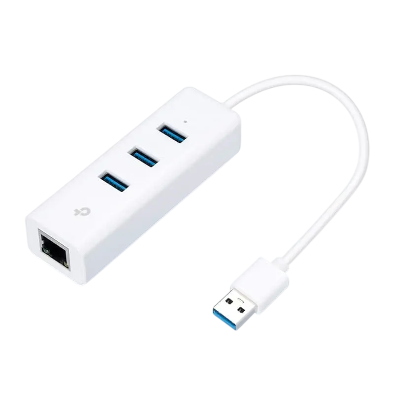 Placa de Rede Externa (RJ45) USB3.0 c/ HUB 3x USB3.0 Fêmea - TP - LINK