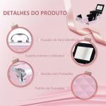 Estojo de Maquilhagem Organizador Cosméticos Profissional 20x15x15cm rosa
