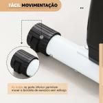 Bicicleta Estática Dobrável Silenciosa com 8 Níveis de Resistência, Monitor LCD, Assento Ajustável e Rodas, Branca