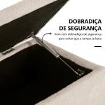 Banco de Armazenamento em Borrego Capacidade 47L Tampa Abatível e Pés de Madeira de Borracha Carga 120 kg 95x38x45 cm Bege