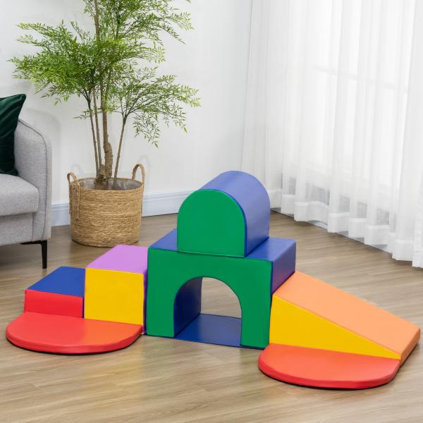 Conjunto de 7 Blocos de Psicomotricidade para Crianças Blocos de Constução Brinquedo para Aprendizagem Multicor