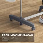 Estendal Vertical de 4 Níveis com Rodas, 2 Abas Rebatíveis, Prateleiras Ajustáveis e Estrutura em Aço, Cinzento e Prateado