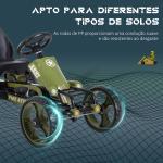 Go - Kart a pedais para crianças acima de 3 anos com freio embreagem assento ajustável máx. 35 kg 105x54x61cm Verde