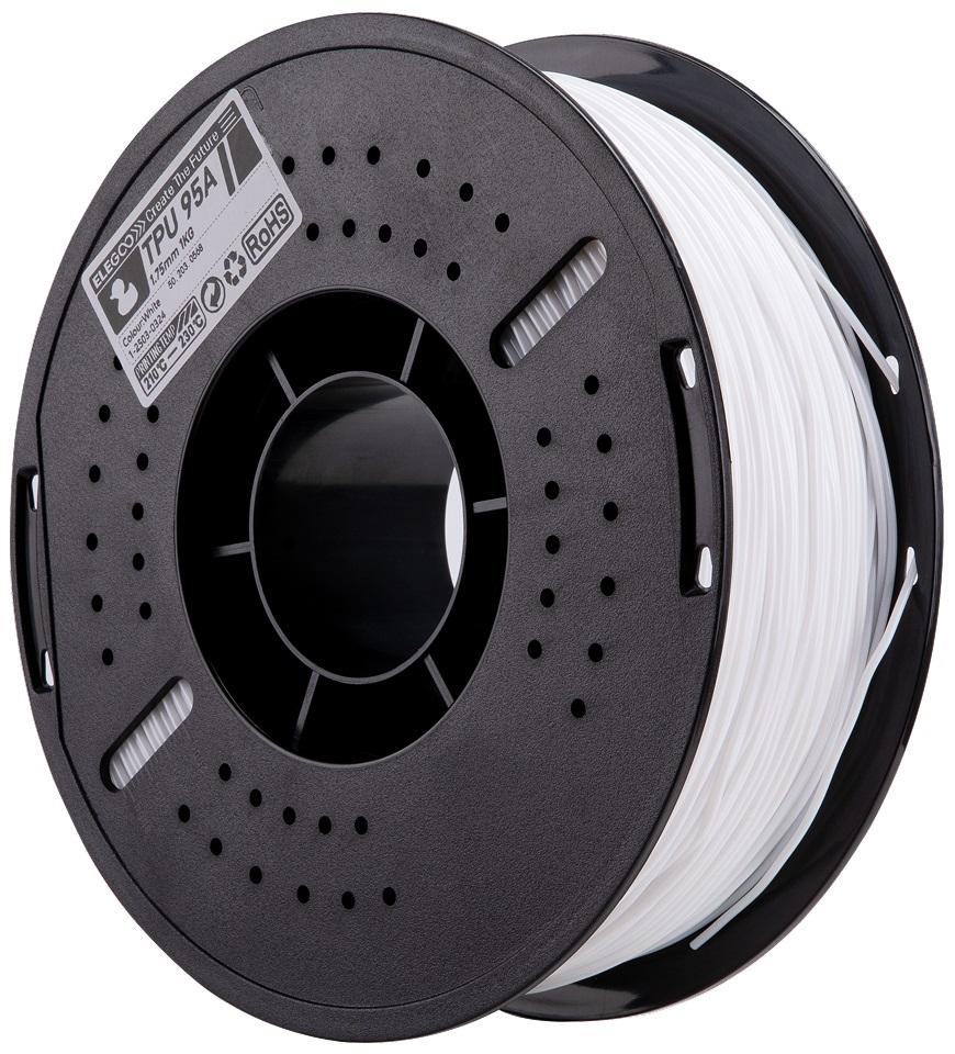 Filamento de Impressão 3D TPU 1,75mm 1Kg (Branco) - ELEGOO
