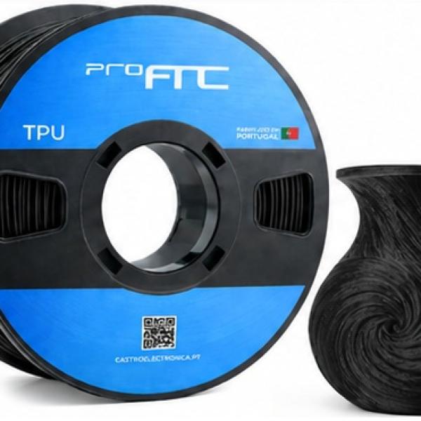 Filamento de Impressão 3D TPU 1,75mm 1Kg (Preto) - ProFTC
