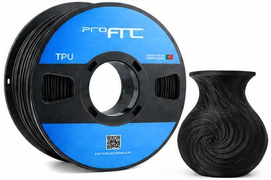 Filamento de Impressão 3D TPU 1,75mm 1Kg (Preto) - ProFTC