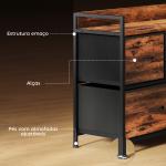 Cómoda com 5 Gavetas de Tecido Cómoda de Estilo Industrial com Estrutura Metálica para Quarto 98x29x63 cm Castanho Rústico