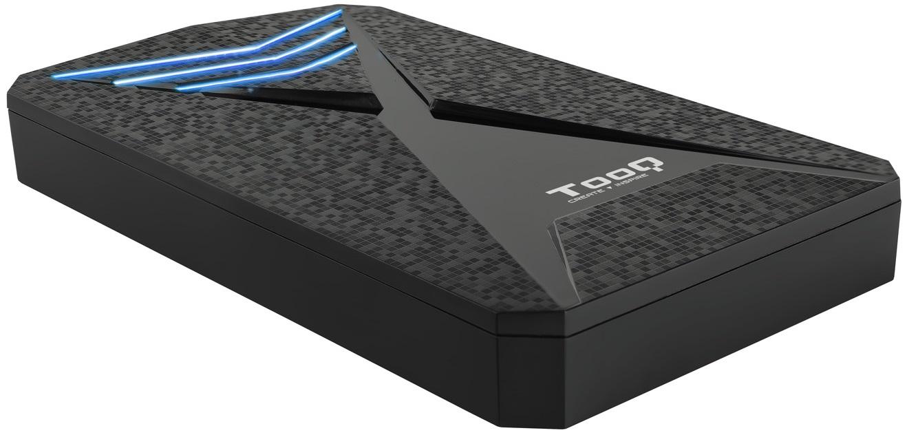 Caixa HDD Gaming Tooq 2.5" SATA (9,5mm) USB 3.0 / 3.1 Gen 1 Preto LED Azul