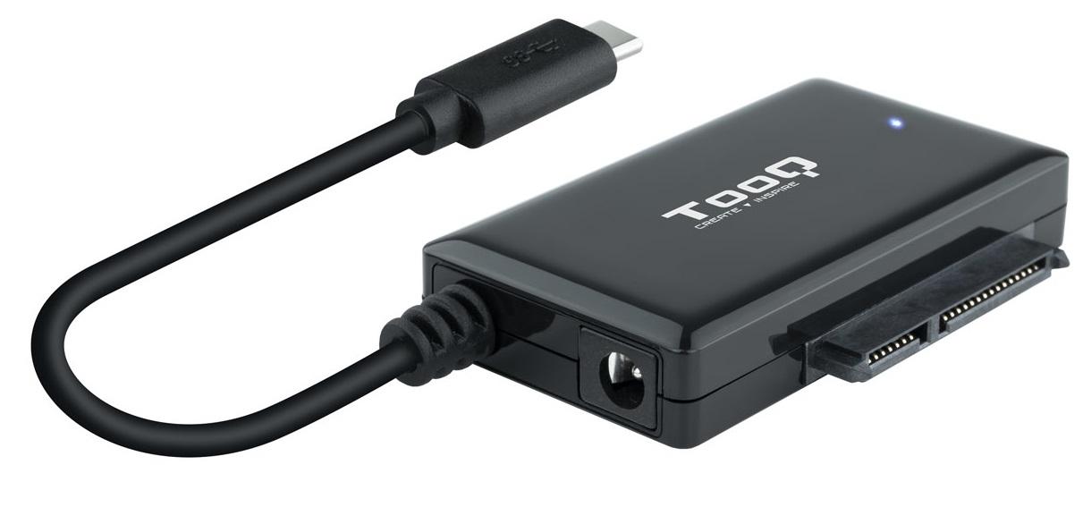 Cabo Adaptador USB - C - SATA HDD/SSD 2.5 e 3.5 c/ Fonte de Alimentação (Preto) - TOOQ