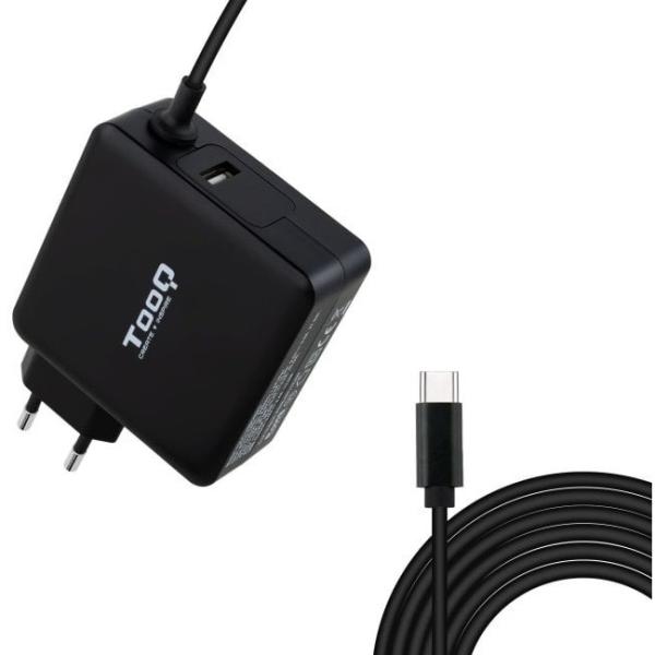 Carregador p/ Portátil USB - C PD 3.0 65W (Preto) - TOOQ
