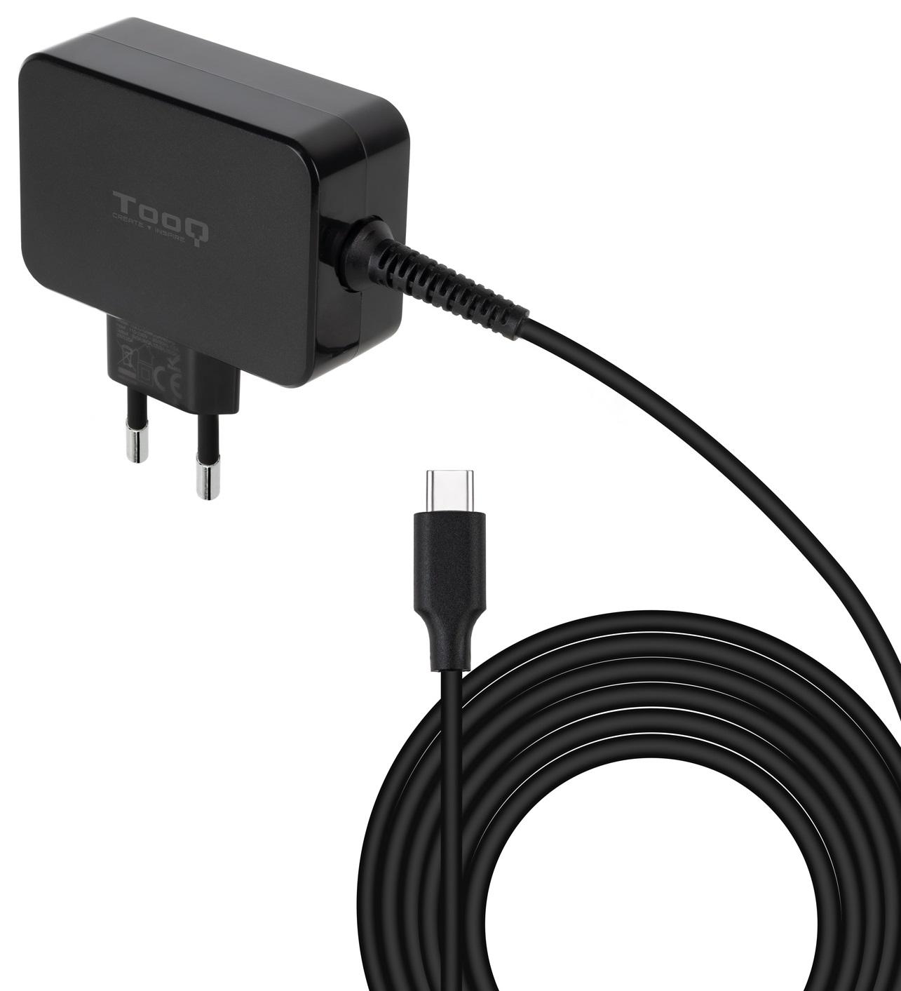 Carregador p/ Portátil GAN USB - C PD 65W (Preto) - TOOQ