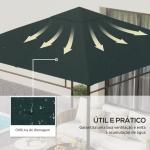 Toldo de Substituição de 3x3m para Pérgola de Jardim com 8 Orifícios de Drenagem e Ventilação Cinza