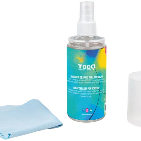 Kit de Limpeza p/ Ecrã/Monitores (Spray + Pano de Microfibra) - TooQ