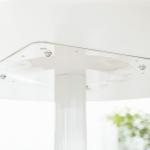 Mesa de Cozinha Redonda Mesa de Jantar Moderna para 2 Pessoas com Base de Aço e Almofadas Antiderrapantes Ø80x75 cm Branco