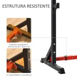 Suporte Ajustável para Barras de Peso Suporte Multifuncional para Exercício em Casa academia Carga 150kg Altura Ajustável 121 - 171cm Preto e Vermelho